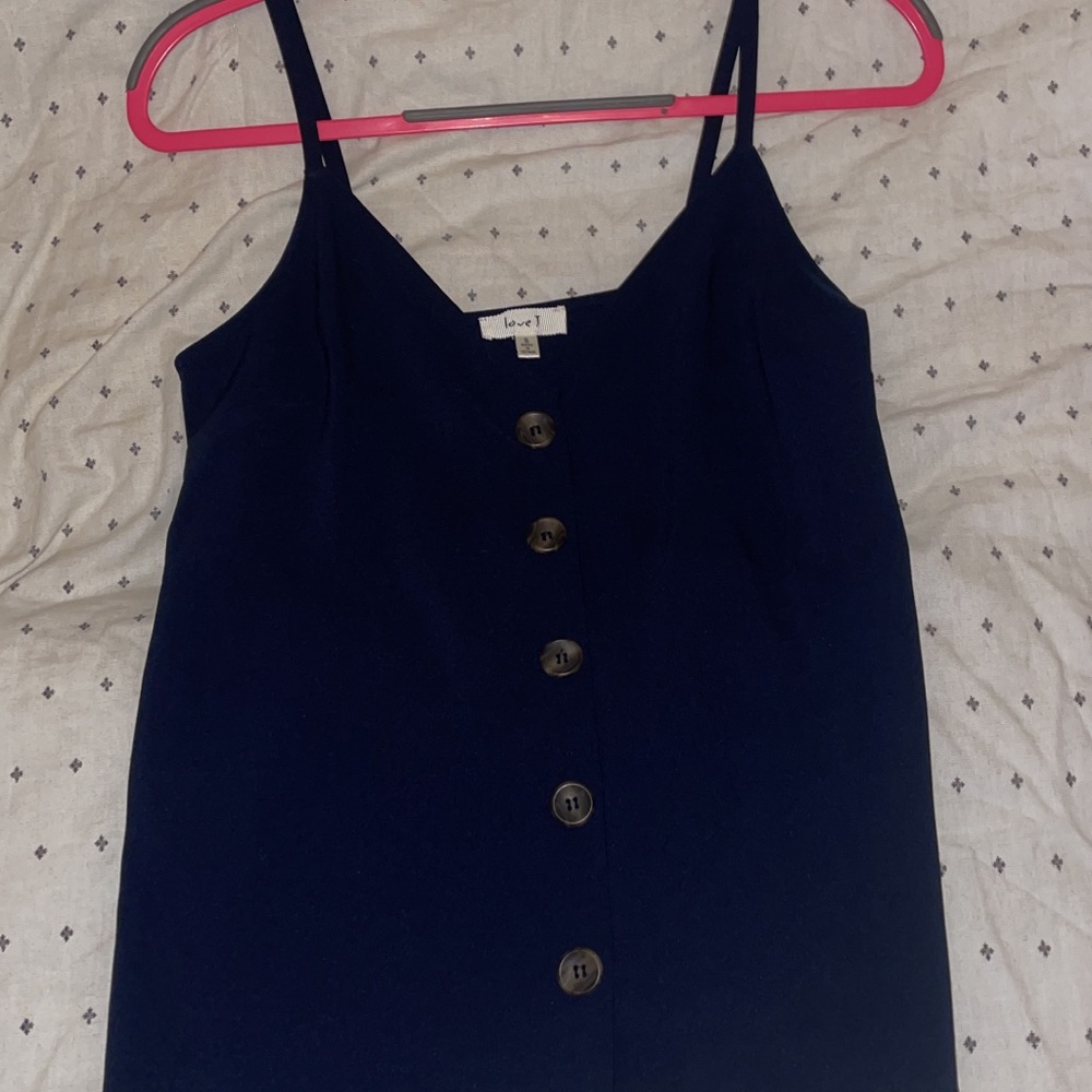 TJ Maxx navy button down tank. Size: s